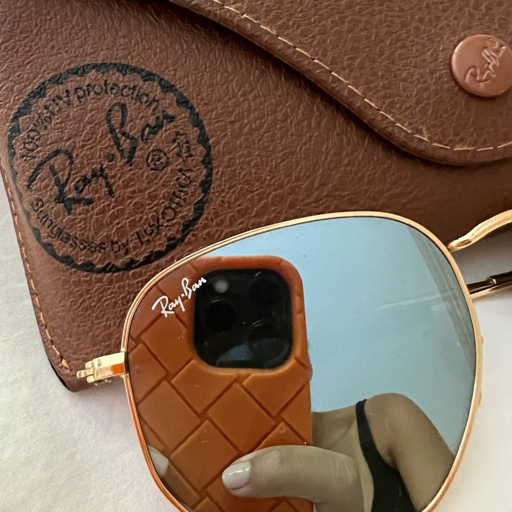 Hexagonal Light Blue Gradient Raybans - image 4